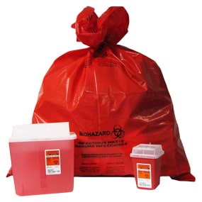 15 Gal BioWaste Red Bag with 5 qt Sharps & 1 Qt