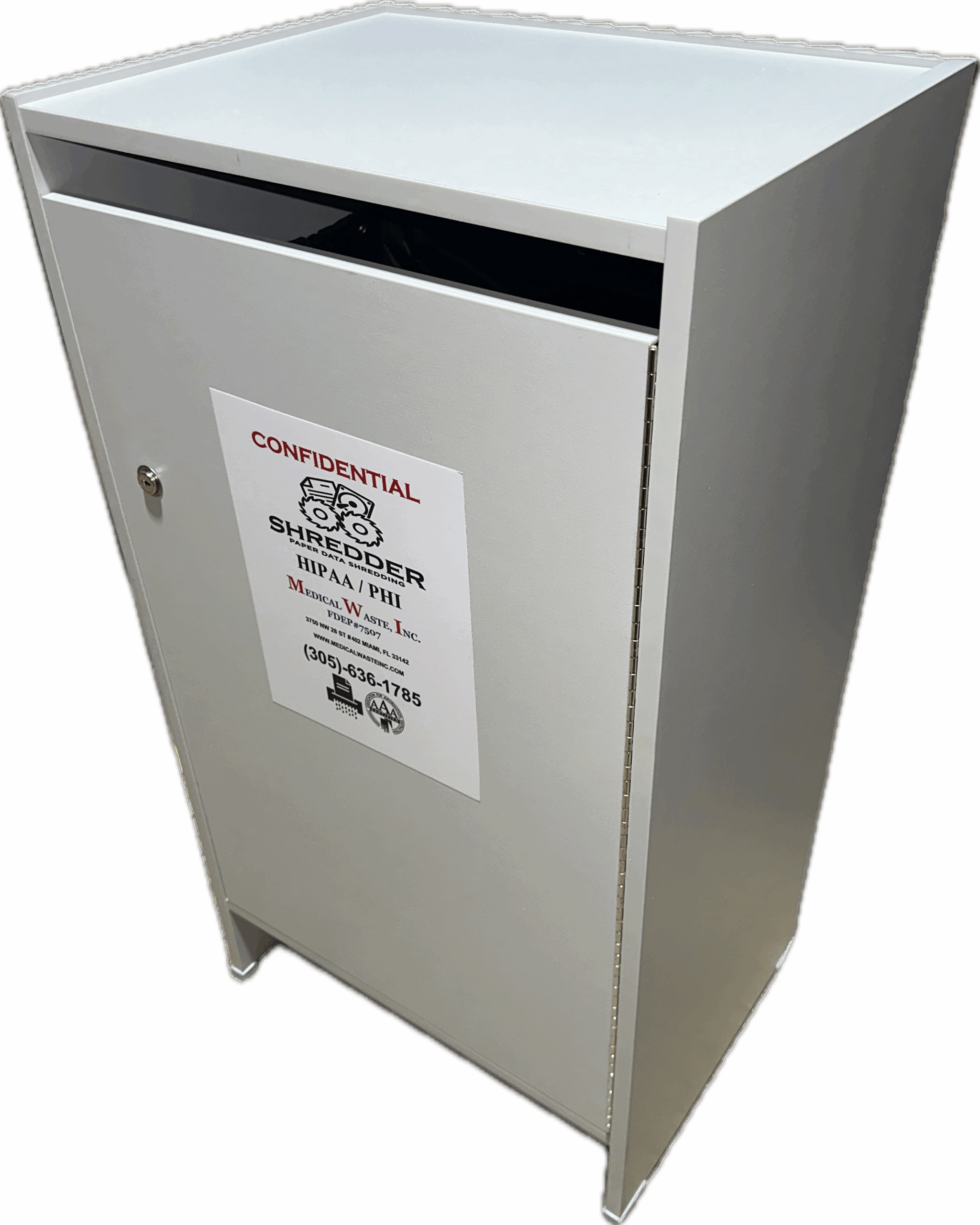 30 Gallons Document Shredding Container Console, Self-locking Cabinet